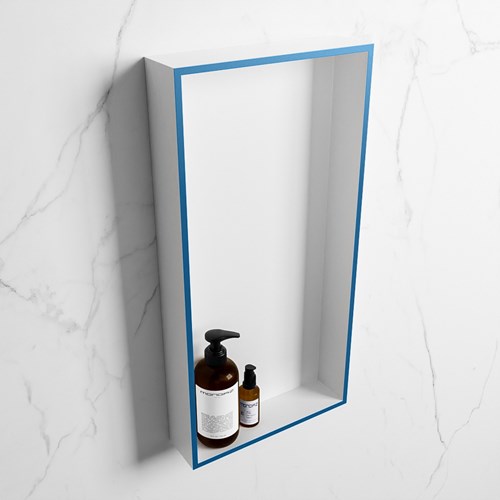 EASY Nis 59,5x29,5cm in solid surface kleur Jeans | Talc. 1 vak  geschikt voor in- of opbouw