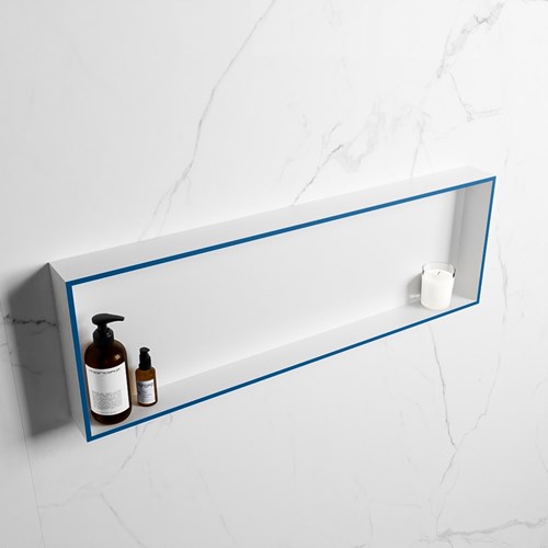 EASY Nis 89,5x29,5cm in solid surface kleur Jeans | Talc. 1 vak  geschikt voor in- of opbouw