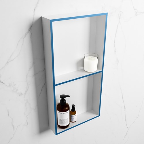 EASY Nis 59,5x29,5cm in solid surface kleur Jeans | Talc. 2 vakken geschikt voor in- of opbouw