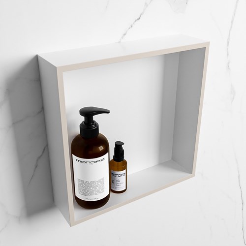 EASY Nis 29,5x29,5cm in solid surface kleur Linen | Talc. 1 vak  geschikt voor in- of opbouw