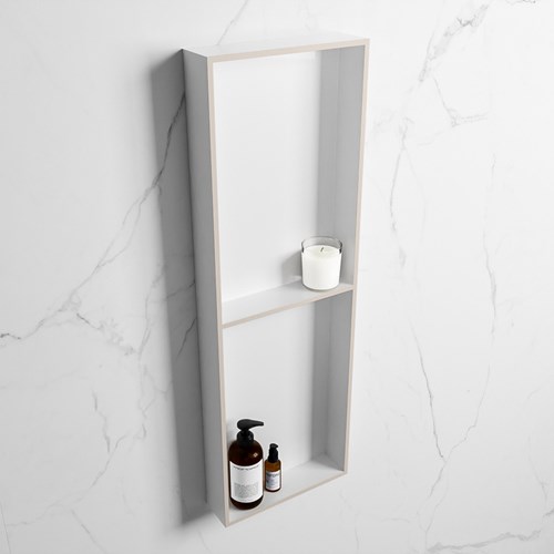 EASY Nis 149,5x29,5cm in solid surface kleur Linen | Talc. 2 vakken geschikt voor in- of opbouw