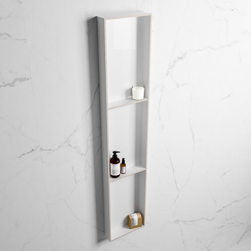EASY Nis 149,5x29,5cm in solid surface kleur Linen | Talc. 3 vakken  geschikt voor in- of opbouw