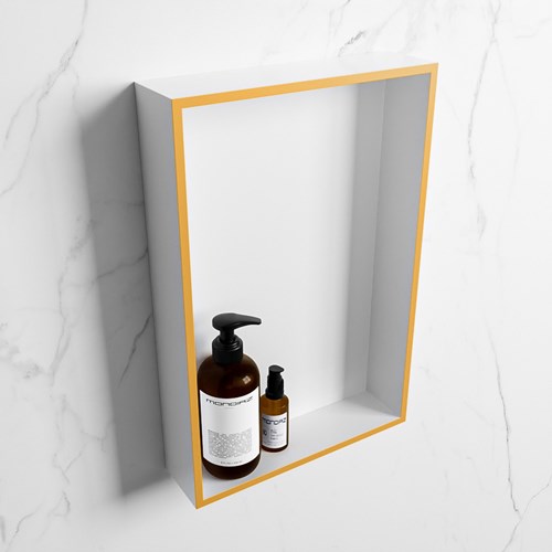 EASY Nis 44,5x29,5cm in solid surface kleur Ocher | Talc. 1 vak  geschikt voor in- of opbouw