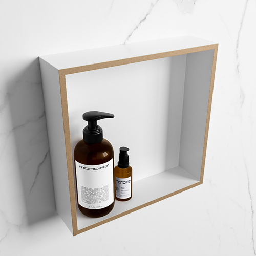 EASY Nis 29,5x29,5cm in solid surface kleur Oro | Talc. 1 vak  geschikt voor in- of opbouw