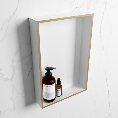 EASY Nis 44,5x29,5cm in solid surface kleur Oro | Talc. 1 vak  geschikt voor in- of opbouw