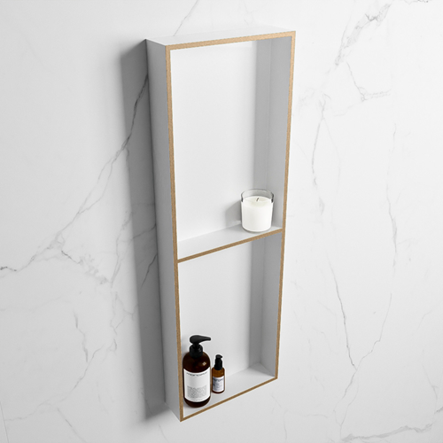 EASY Nis 149,5x29,5cm in solid surface kleur Oro | Talc. 2 vakken geschikt voor in- of opbouw