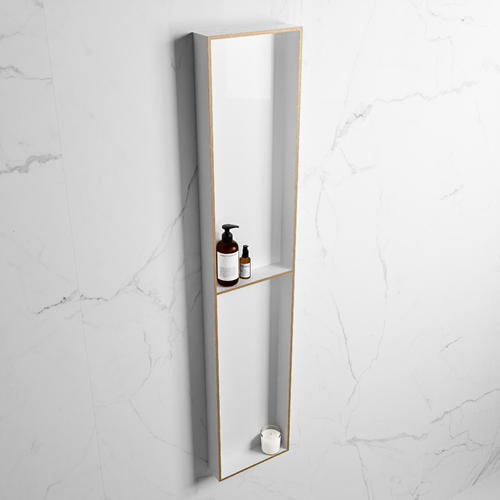 EASY Nis 89,5x29,5cm in solid surface kleur Oro | Talc. 2 vakken geschikt voor in- of opbouw