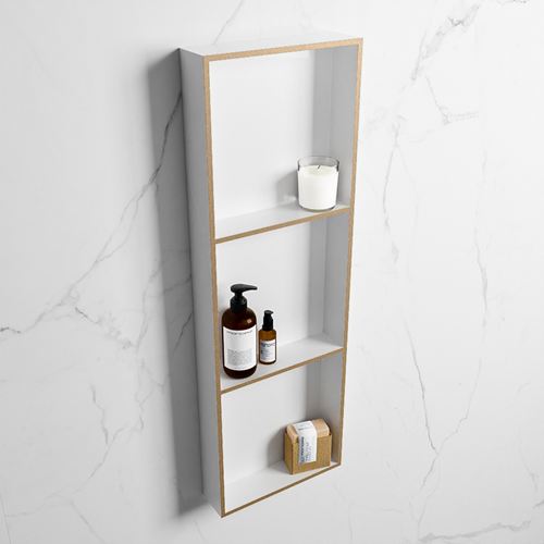 EASY Nis 89,5x29,5cm in solid surface kleur Oro | Talc. 3 vakken  geschikt voor in- of opbouw