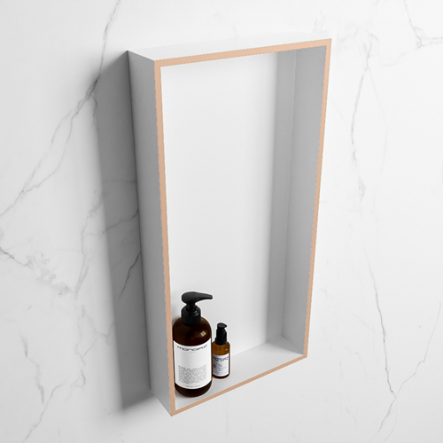 EASY Nis 59,5x29,5cm in solid surface kleur Rosee | Talc. 1 vak  geschikt voor in- of opbouw