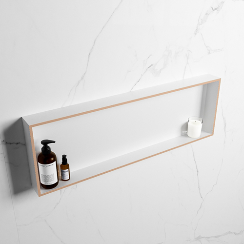 EASY Nis 89,5x29,5cm in solid surface kleur Rosee | Talc. 1 vak  geschikt voor in- of opbouw