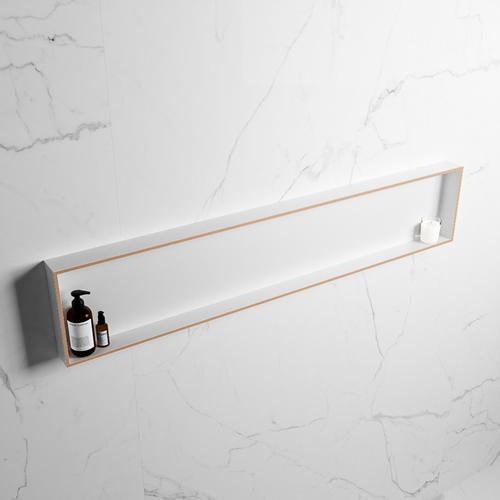EASY Nis 149,5x29,5cm in solid surface kleur Rosee | Talc. 1 vak  geschikt voor in- of opbouw