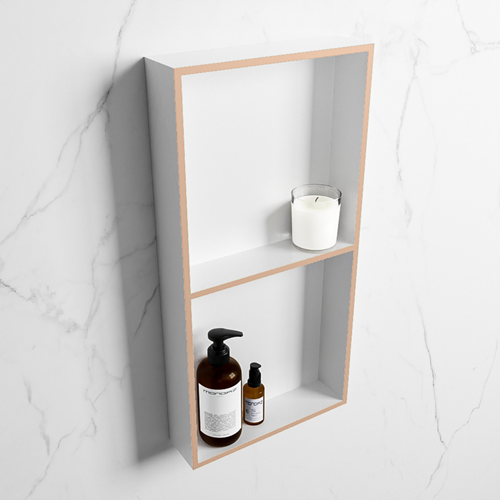 EASY Nis 59,5x29,5cm in solid surface kleur Rosee | Talc. 2 vakken geschikt voor in- of opbouw