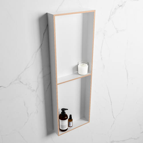 EASY Nis 149,5x29,5cm in solid surface kleur Rosee | Talc. 2 vakken geschikt voor in- of opbouw