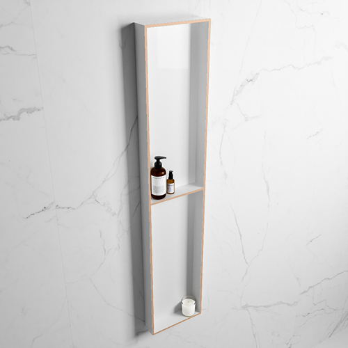 EASY Nis 89,5x29,5cm in solid surface kleur Rosee | Talc. 2 vakken geschikt voor in- of opbouw