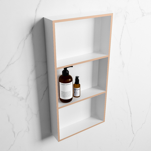 EASY Nis 59,5x29,5cm in solid surface kleur Rosee | Talc. 3 vakken  geschikt voor in- of opbouw