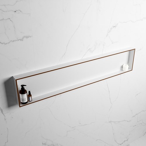 EASY Nis 149,5x29,5cm in solid surface kleur Rust | Talc. 1 vak  geschikt voor in- of opbouw
