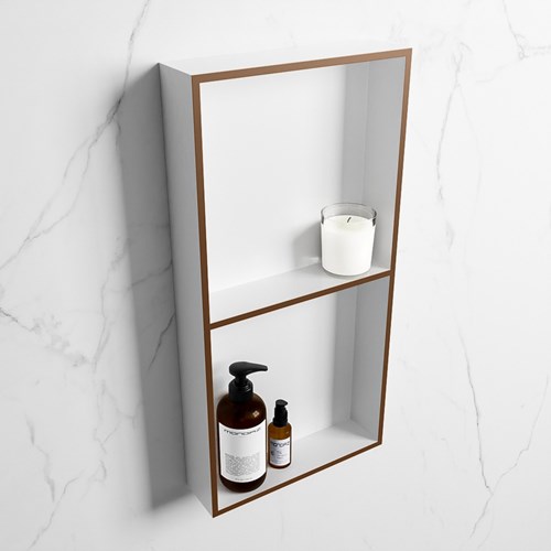 EASY Nis 59,5x29,5cm in solid surface kleur Rust | Talc. 2 vakken geschikt voor in- of opbouw