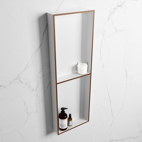 EASY Nis 149,5x29,5cm in solid surface kleur Rust | Talc. 2 vakken geschikt voor in- of opbouw
