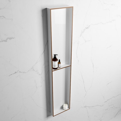 EASY Nis 89,5x29,5cm in solid surface kleur Rust | Talc. 2 vakken geschikt voor in- of opbouw