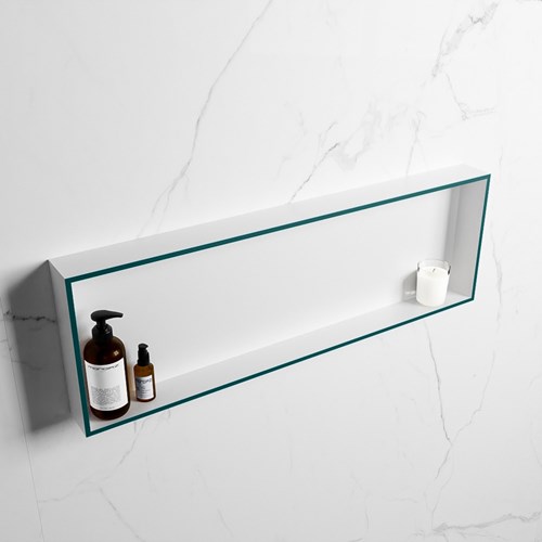 EASY Nis 89,5x29,5cm in solid surface kleur Smag | Talc. 1 vak  geschikt voor in- of opbouw