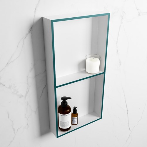 EASY Nis 59,5x29,5cm in solid surface kleur Smag | Talc. 2 vakken geschikt voor in- of opbouw