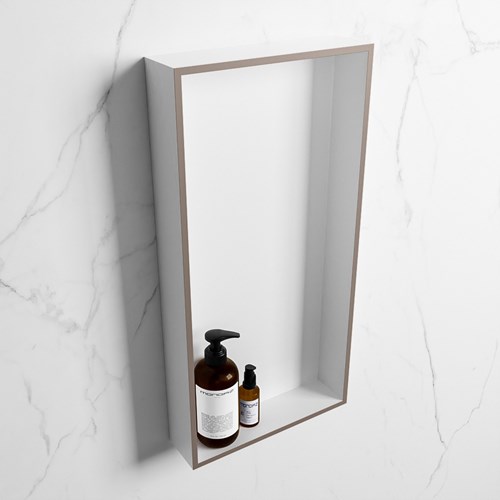 EASY Nis 59,5x29,5cm in solid surface kleur Smoke | Talc. 1 vak  geschikt voor in- of opbouw