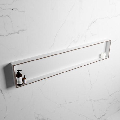 EASY Nis 149,5x29,5cm in solid surface kleur Smoke | Talc. 1 vak  geschikt voor in- of opbouw