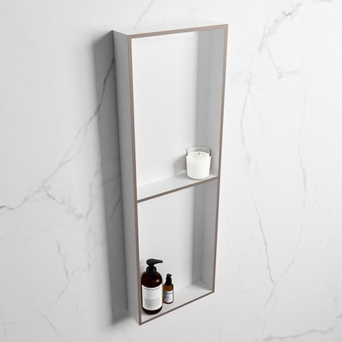 EASY Nis 149,5x29,5cm in solid surface kleur Smoke | Talc. 2 vakken geschikt voor in- of opbouw