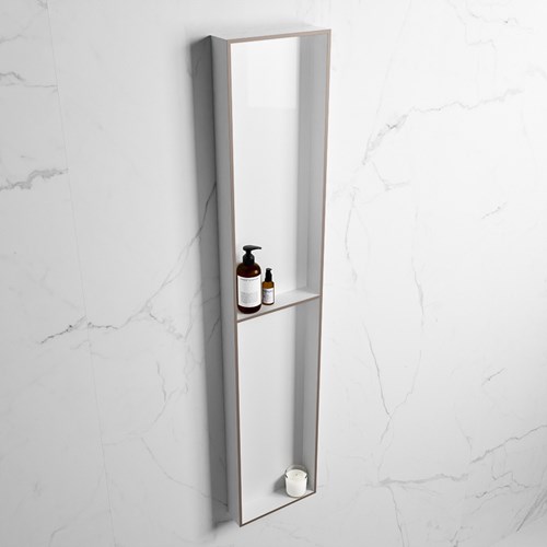 EASY Nis 89,5x29,5cm in solid surface kleur Smoke | Talc. 2 vakken geschikt voor in- of opbouw