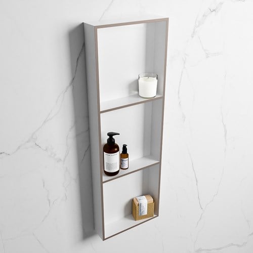 EASY Nis 89,5x29,5cm in solid surface kleur Smoke | Talc. 3 vakken  geschikt voor in- of opbouw
