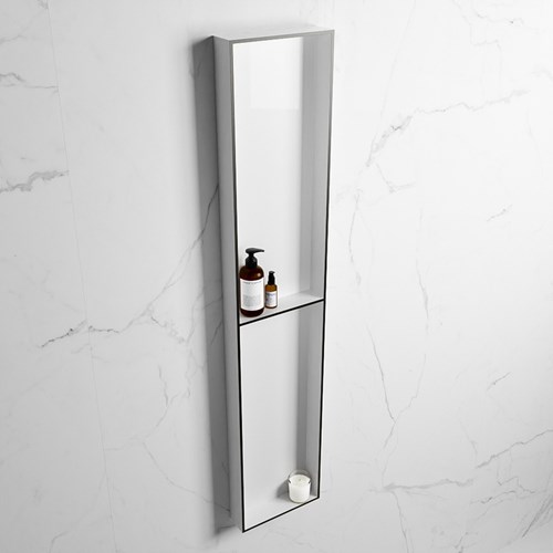 EASY Nis 89,5x29,5cm in solid surface kleur Urban | Talc. 2 vakken geschikt voor in- of opbouw