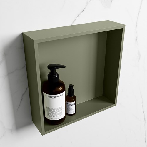 EASY Nis 29,5x29,5cm in solid surface kleur Army | Army. 1 vak  geschikt voor in- of opbouw