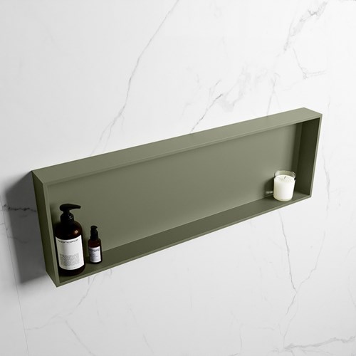 EASY Nis 89,5x29,5cm in solid surface kleur Army | Army. 1 vak  geschikt voor in- of opbouw