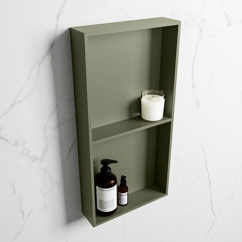 EASY Nis 59,5x29,5cm in solid surface kleur Army | Army. 2 vakken geschikt voor in- of opbouw