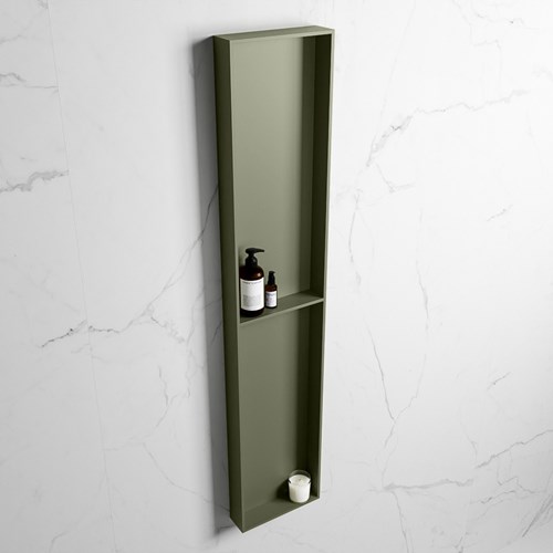 EASY Nis 89,5x29,5cm in solid surface kleur Army | Army. 2 vakken geschikt voor in- of opbouw