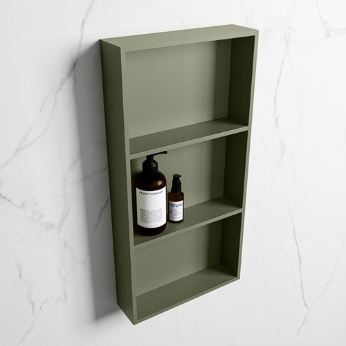 EASY Nis 59,5x29,5cm in solid surface kleur Army | Army. 3 vakken  geschikt voor in- of opbouw
