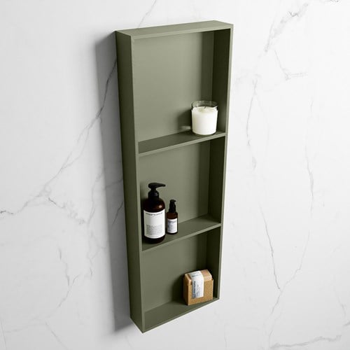 EASY Nis 89,5x29,5cm in solid surface kleur Army | Army. 3 vakken  geschikt voor in- of opbouw