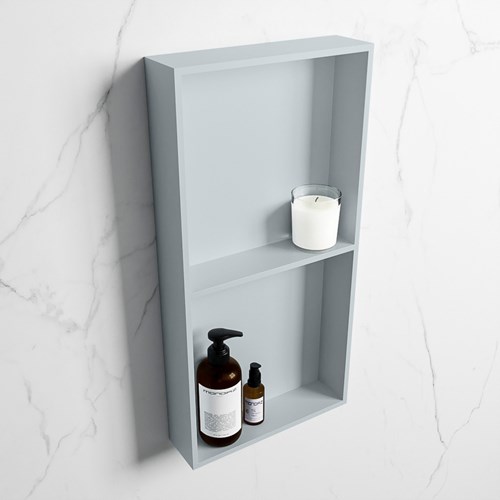EASY Nis 59,5x29,5cm in solid surface kleur Clay | Clay. 2 vakken geschikt voor in- of opbouw