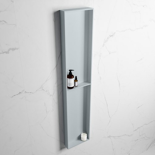EASY Nis 89,5x29,5cm in solid surface kleur Clay | Clay. 2 vakken geschikt voor in- of opbouw