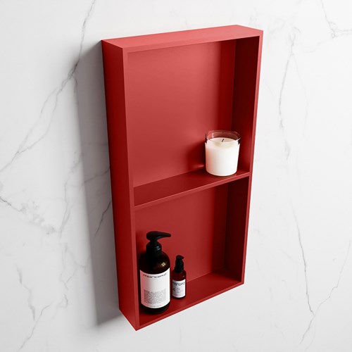 EASY Nis 59,5x29,5cm in solid surface kleur Fire | Fire. 2 vakken geschikt voor in- of opbouw