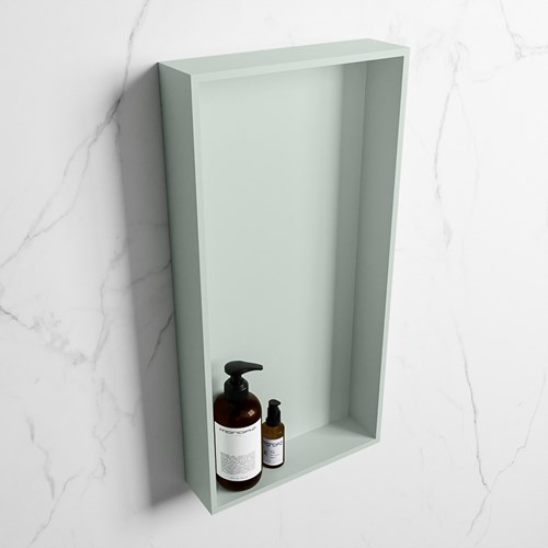 EASY Nis 59,5x29,5cm in solid surface kleur Greey | Greey. 1 vak  geschikt voor in- of opbouw