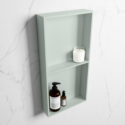 EASY Nis 59,5x29,5cm in solid surface kleur Greey | Greey. 2 vakken geschikt voor in- of opbouw