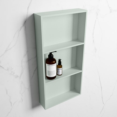 EASY Nis 59,5x29,5cm in solid surface kleur Greey | Greey. 3 vakken  geschikt voor in- of opbouw