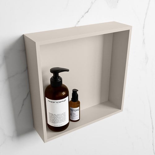 EASY Nis 29,5x29,5cm in solid surface kleur Linen | Linen. 1 vak  geschikt voor in- of opbouw