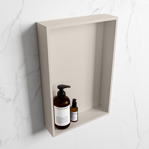 EASY Nis 44,5x29,5cm in solid surface kleur Linen | Linen. 1 vak  geschikt voor in- of opbouw