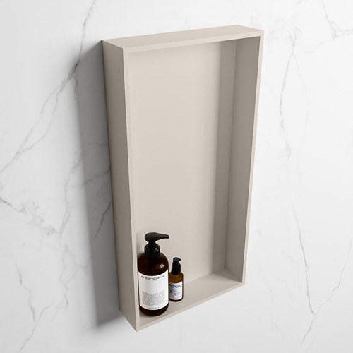 EASY Nis 59,5x29,5cm in solid surface kleur Linen | Linen. 1 vak  geschikt voor in- of opbouw