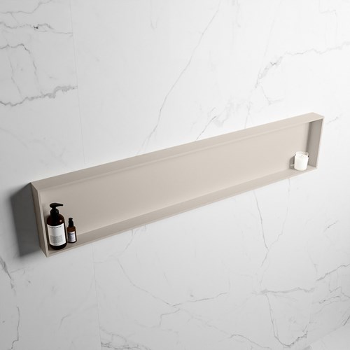 EASY Nis 149,5x29,5cm in solid surface kleur Linen | Linen. 1 vak  geschikt voor in- of opbouw