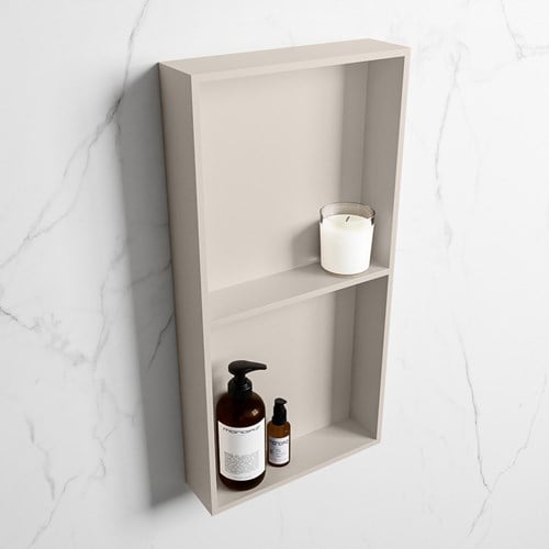 EASY Nis 59,5x29,5cm in solid surface kleur Linen | Linen. 2 vakken geschikt voor in- of opbouw