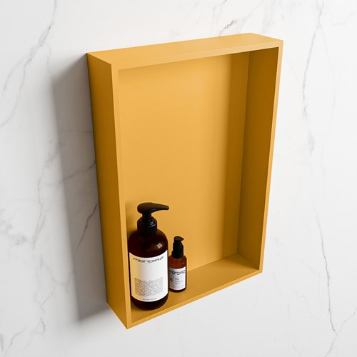 EASY Nis 44,5x29,5cm in solid surface kleur Ocher | Ocher. 1 vak  geschikt voor in- of opbouw