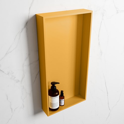 EASY Nis 59,5x29,5cm in solid surface kleur Ocher | Ocher. 1 vak  geschikt voor in- of opbouw